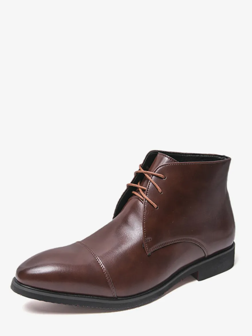 Bottines marron pour homme bout rond lacets style Chukka