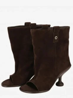 Bottines noires à bout ouvert et talons hauts pour femmes