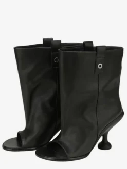 Bottines noires à bout ouvert et talons hauts pour femmes