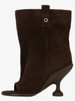Bottines noires à bout ouvert et talons hauts pour femmes