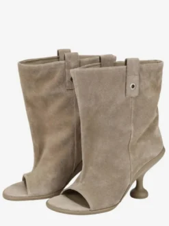 Bottines noires à bout ouvert et talons hauts pour femmes