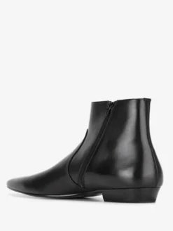 Bottines noires à bout pointu en cuir véritable