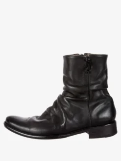 Bottines noires à bout rond pour homme fermeture éclair