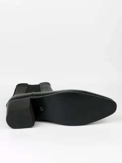 Bottines noires pour hommes bout pointu talon compensé style Chelsea