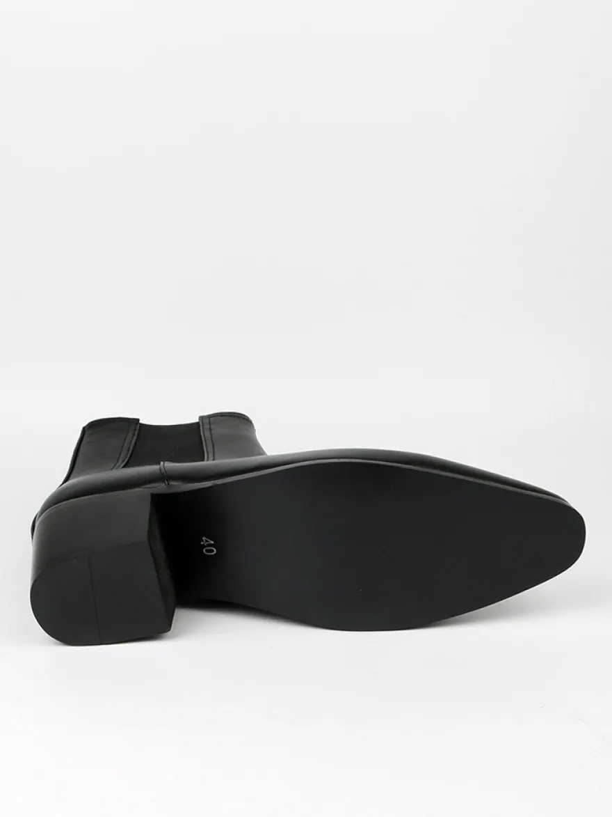 Bottines noires pour hommes bout pointu talon compensé style Chelsea