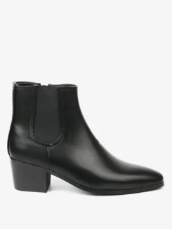 Bottines noires pour hommes bout pointu talon compensé style Chelsea