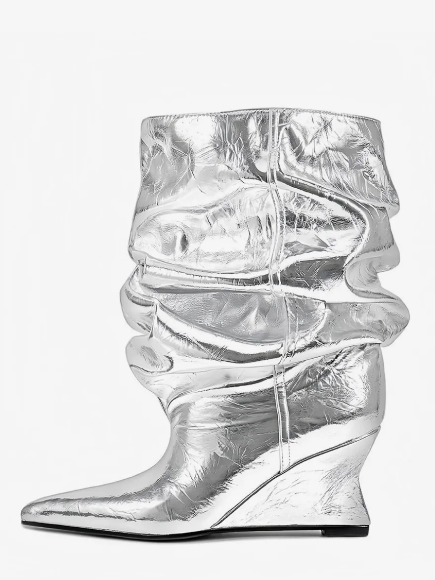 Bottines pour femmes à bout pointu et talon compensé