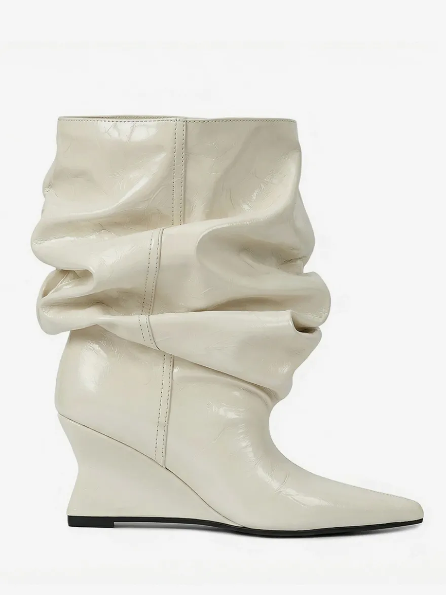 Bottines pour femmes à bout pointu et talon compensé