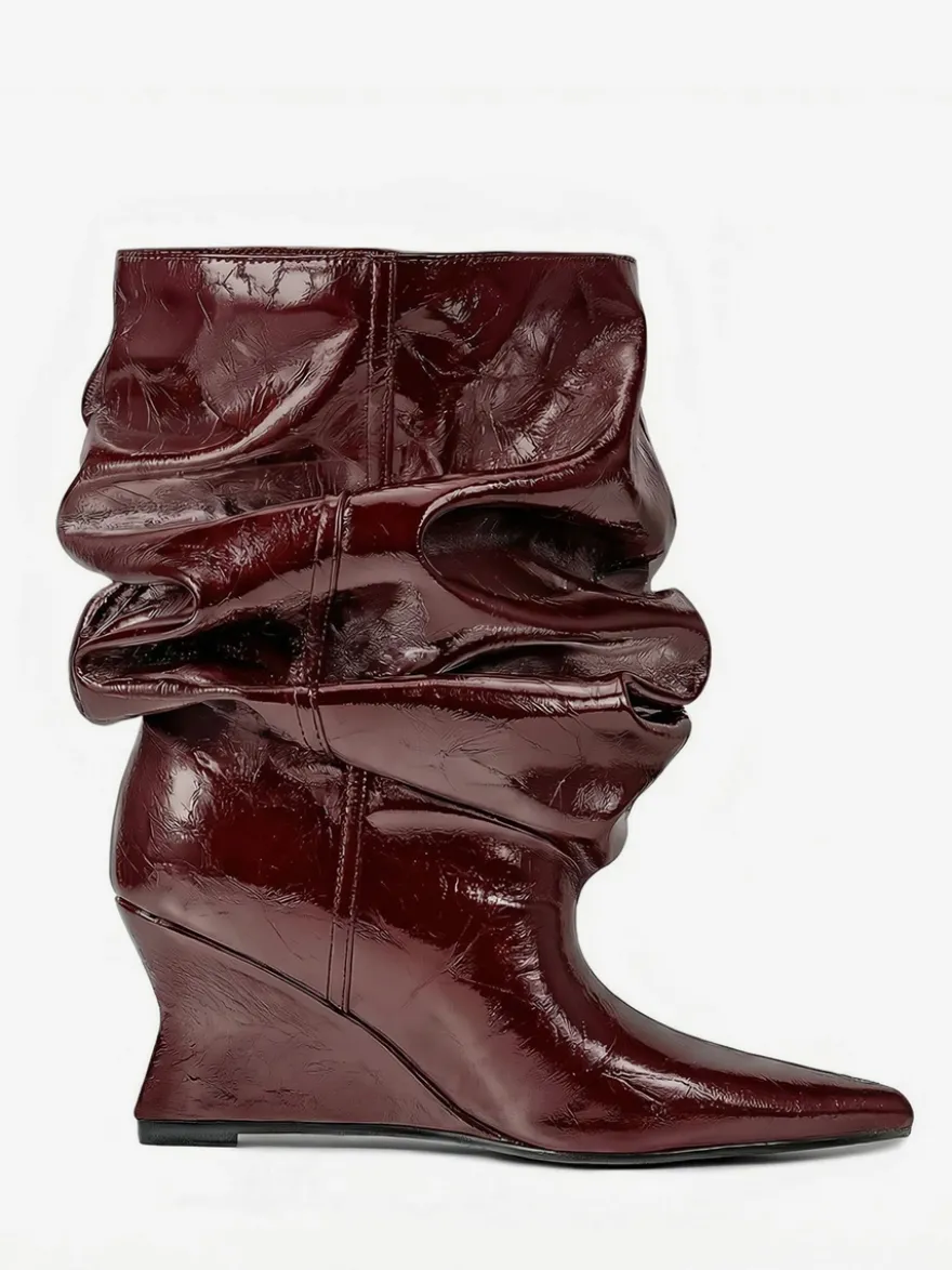 Bottines pour femmes à bout pointu et talon compensé