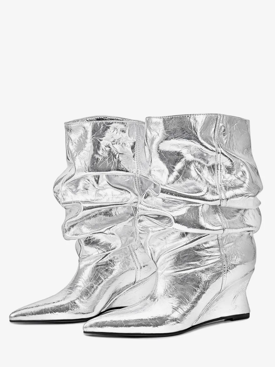 Bottines pour femmes à bout pointu et talon compensé