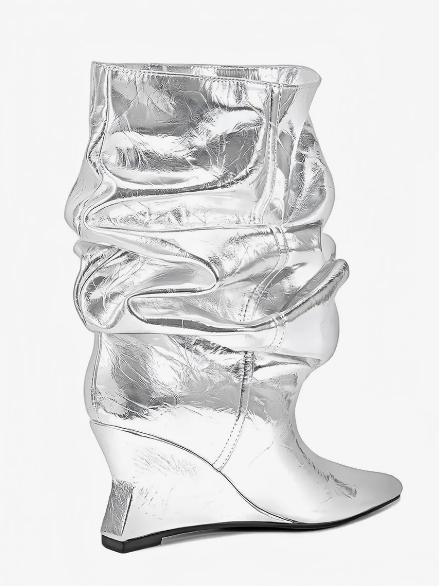 Bottines pour femmes à bout pointu et talon compensé