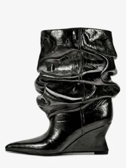 Bottines pour femmes à bout pointu et talon compensé