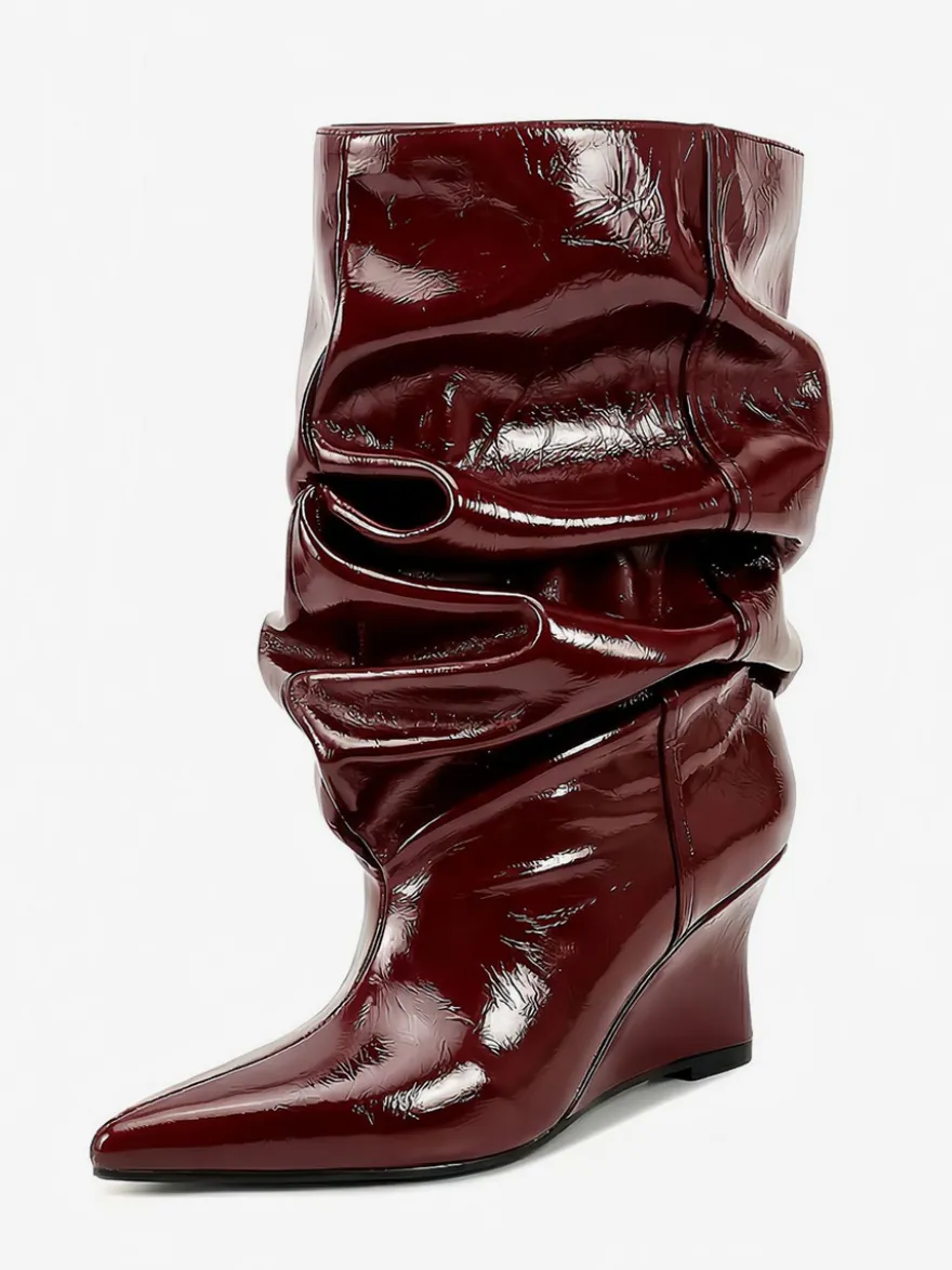 Bottines pour femmes à bout pointu et talon compensé