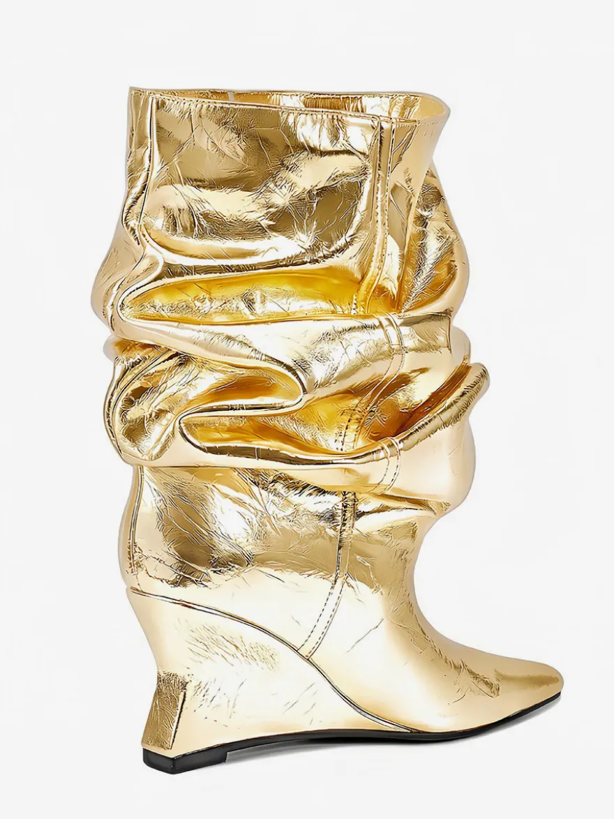 Bottines pour femmes à bout pointu et talon compensé
