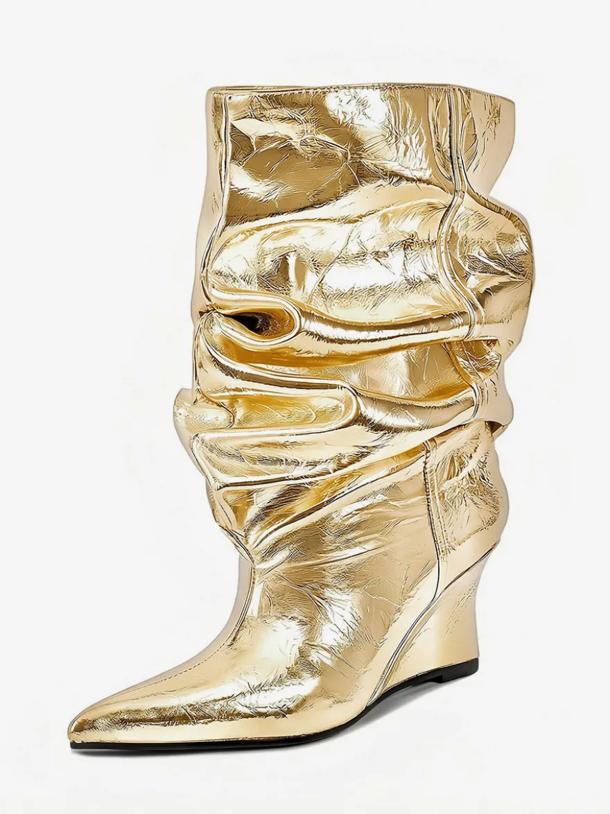 Bottines pour femmes à bout pointu et talon compensé