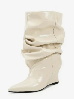 Bottines pour femmes à bout pointu et talon compensé