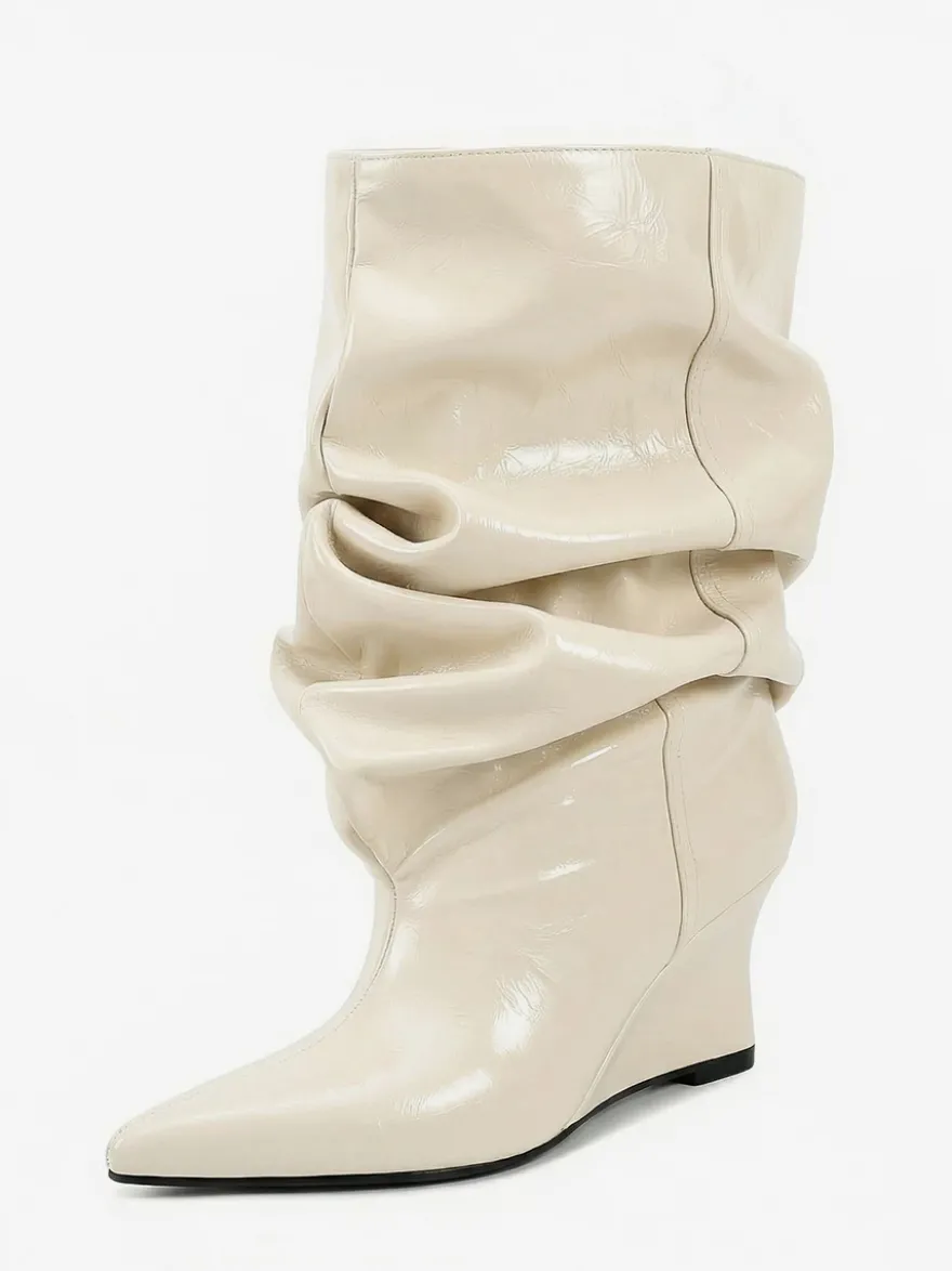 Bottines pour femmes à bout pointu et talon compensé