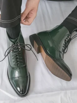 Bottines pour hommes à bout rond et lacets style décontracté