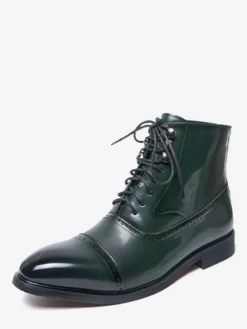 Bottines pour hommes à bout rond et lacets style décontracté