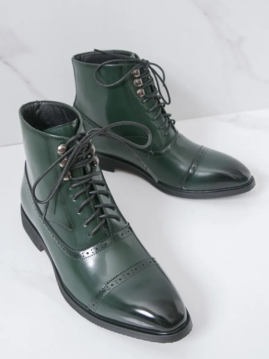 Bottines pour hommes à bout rond et lacets style décontracté