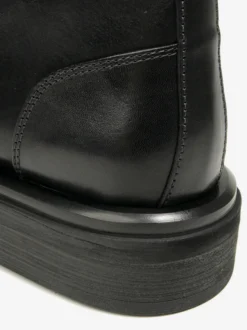 Bottines pour hommes en cuir véritable bout rond lacets