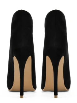 Bottines à talons hauts et bout pointu en daim pour femmes