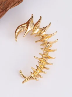 Boucle d'oreille en forme d'arête de poisson motif squelette manchette d'oreille sans perçage