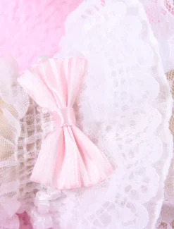 Boucles blanches dentelle Lolita synthétiques gants Déguisements Halloween
