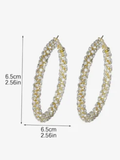 Boucles d'oreilles créoles simples à strass pour femmes 2026