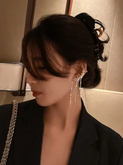 Boucles d'oreilles de mariage Strass Fille Strass Bijoux de mariée percés