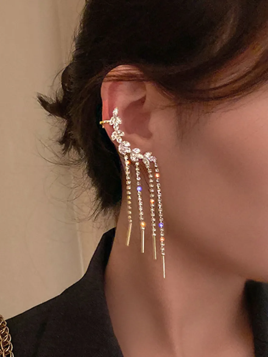 Boucles d'oreilles de mariage Strass Fille Strass Bijoux de mariée percés