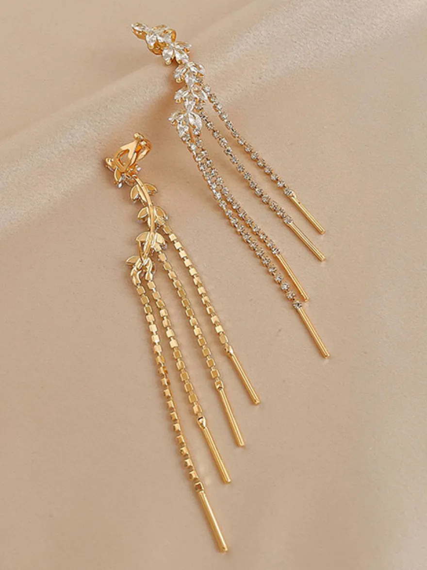 Boucles d'oreilles de mariage Strass Fille Strass Bijoux de mariée percés