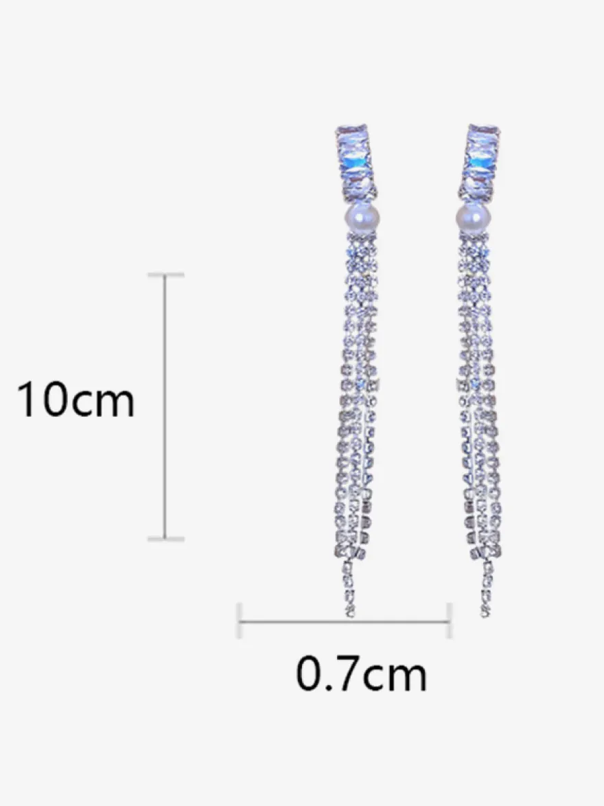 Boucles d'oreilles de mariage en métal et diamant Bijoux de mariage percés