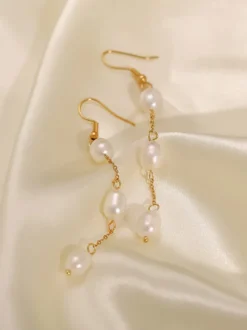 Boucles d'oreilles de mariage Bijoux de mariée percés en métal pour mariée