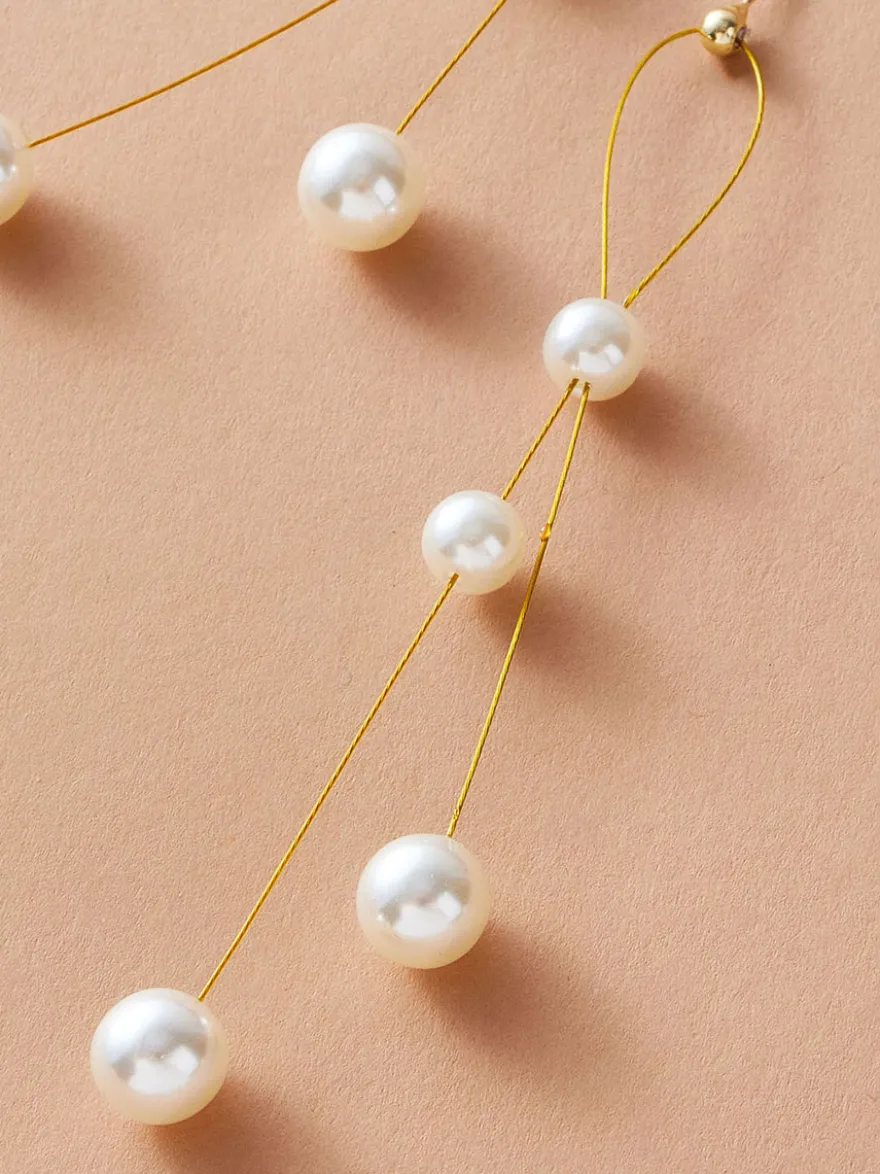 Boucles d'oreilles de mariage imitation perle unisexe perle bijoux de mariée perlée