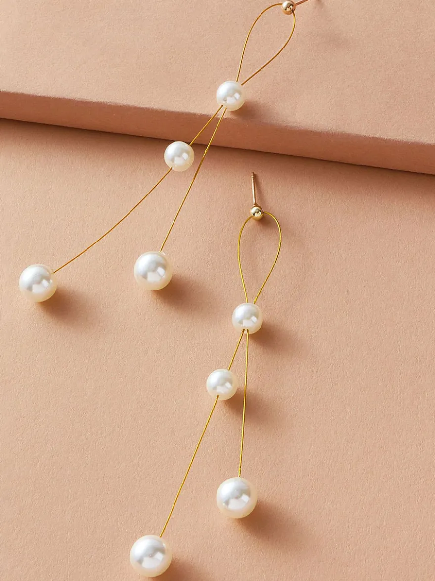 Boucles d'oreilles de mariage imitation perle unisexe perle bijoux de mariée perlée