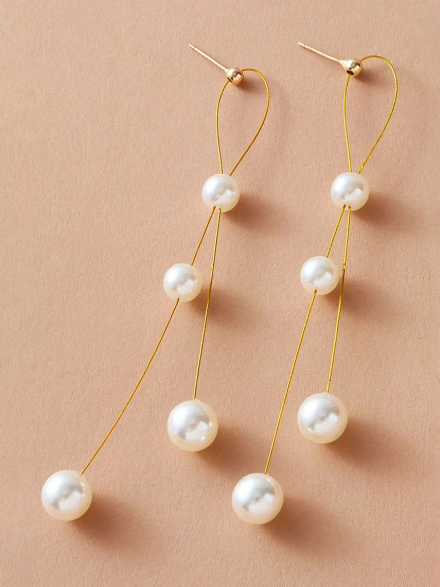Boucles d'oreilles de mariage imitation perle unisexe perle bijoux de mariée perlée