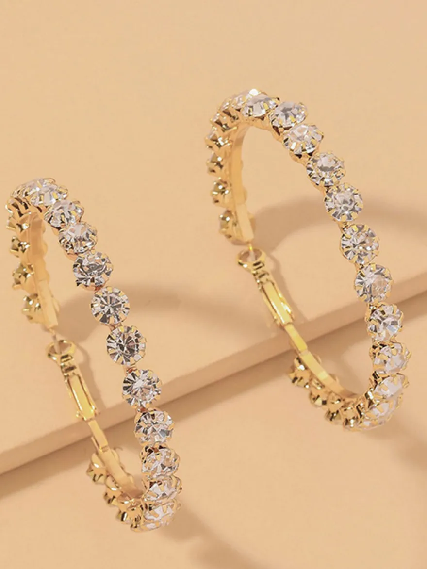 Boucles d'oreilles de mariée Diamant Fille Strass Bijoux de mariée percés