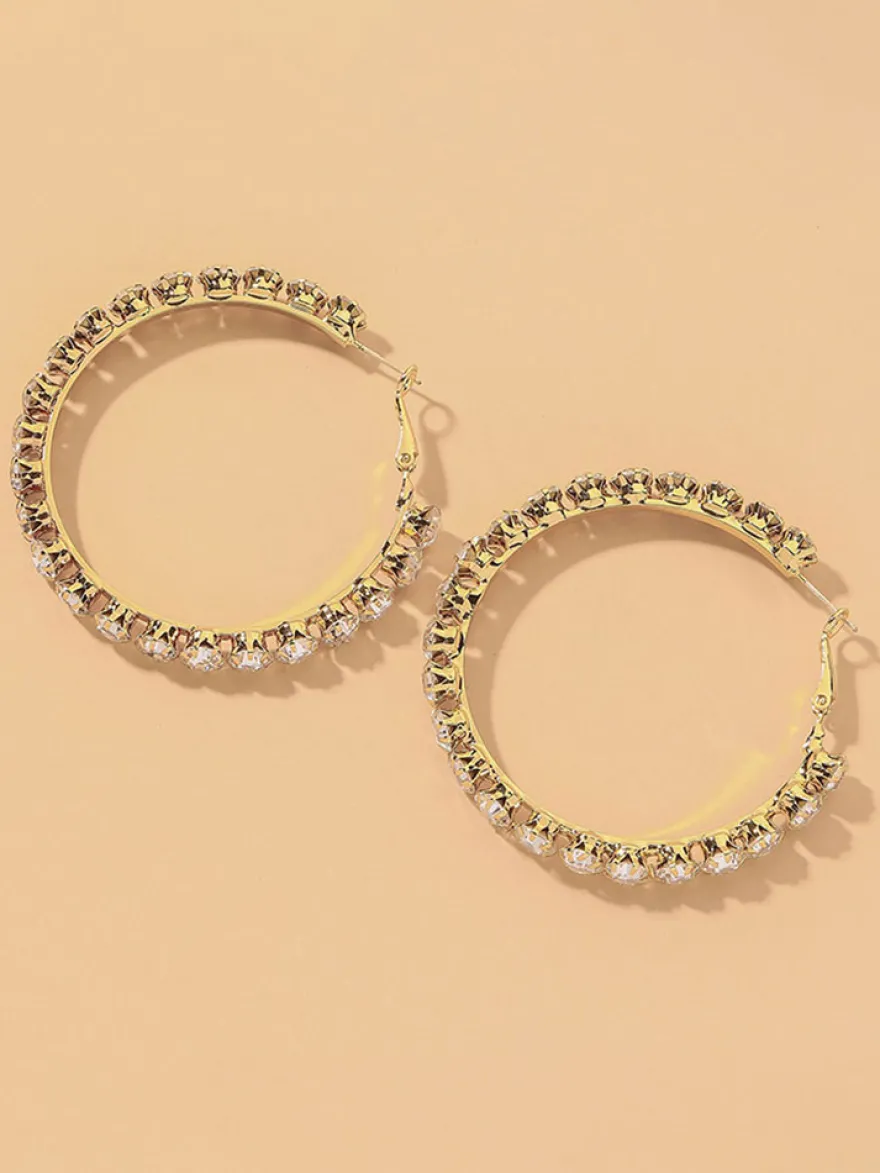 Boucles d'oreilles de mariée Diamant Fille Strass Bijoux de mariée percés