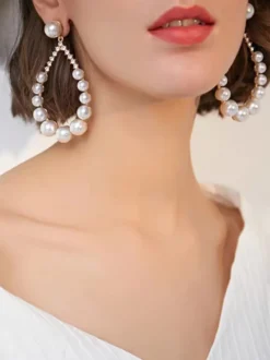 Boucles d'oreilles de mariée en métal pour femmes