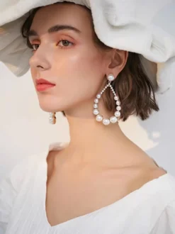 Boucles d'oreilles de mariée en métal pour femmes