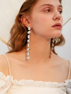 Boucles d'oreilles de mariée en métal pour femmes bijoux de mariage percés