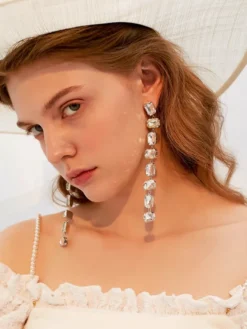 Boucles d'oreilles de mariée en métal pour femmes bijoux de mariage percés