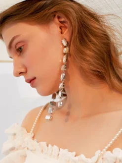 Boucles d'oreilles de mariée en métal pour femmes bijoux de mariage percés