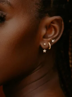 Boucles d'oreilles de mariée en strass et métal percé Bijoux de mariée