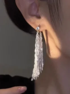 Boucles d'oreilles de mariée en métal pour femmes