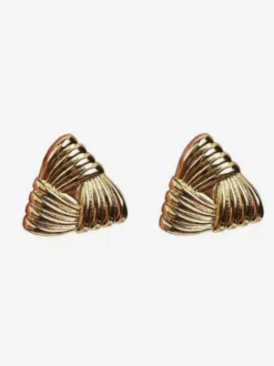 Boucles d'oreilles dorées pour adulte style vintage géométrique triangle pour tous les jours. Bijou