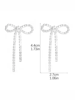 Boucles d'oreilles en strass avec nœud brillant pour femmes 2026