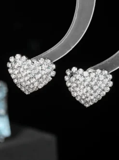 Boucles d'oreilles en strass en forme de cœur pour femmes 2026