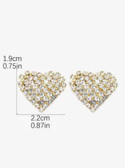 Boucles d'oreilles en strass en forme de cœur pour femmes 2026